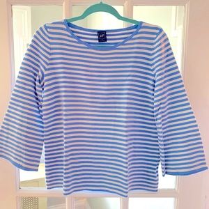 Gap, blue and white striped, cotton sweater